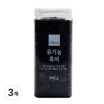 ORGA 유기농 흑미, 800g, 3개