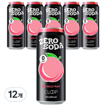 클룹 제로소다 탄산음료 복숭아, 12개, 500ml