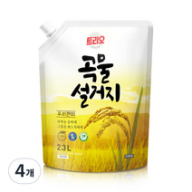 트리오 곡물설거지 우리현미 주방세제, 2.3L, 4개