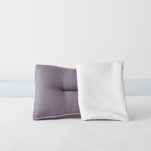 라뽐므 쿨터치 냉감 베개커버 + 노르빅 입체 베개솜, 화이트(베개커버), 차콜그레이(베개솜)
