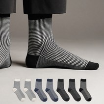 삭스팝 남성용 하운드투스 중목 패션 양말 8켤레