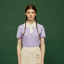 플레이뎁 여성용 Lace Collar Pique T shirts DECMB2009M