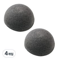 세븐스타 숯 곤약 클렌징 퍼프, 숯색, 4개