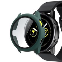 루아러블 갤럭시워치 액티브2 강화유리 올인원 풀커버 보호케이스 40mm, 그린