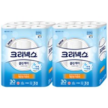 크리넥스 3겹 클린케어 화장지 25m, 30롤, 2팩