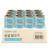 굿데이 해피캣 고양이 간식캔 95g, 순살 닭고기, 24개