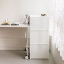샤바스 어셈블 컬러 스토리 서랍장 400 키높이형 3단, 화이트, 1개