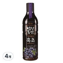 샘표 백년동안 현미발효 흑초 블랙블루베리, 900ml, 4개
