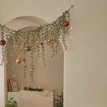 베베데코 크리스마스 가랜드 벽트리 풀세트 + 전구, 모카브라운