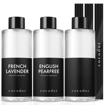 코코도르 디퓨저 리필액 3개 + 리드스틱 15개입, 베스트향3호(프렌치라벤더+잉글리쉬페어프리+퍼퓸시리즈 랜덤 발송), 200ml
