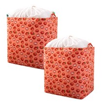 디오셀 대용량 스트링 쪼임 이불 수납 다용도 포켓 100L 2p 딸기, 2개