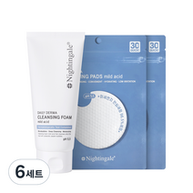 나이팅게일 클렌징 폼 마일드 애씨드 140ml + 클렌징패드 마일드 애씨드 20p, 6세트