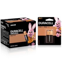 듀라셀 알카라인 건전지 AAA 20p + 알카리인 9V 세트, 1세트