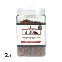웰메이드 강아지 수제간식 400g, 칭찬용 한입오리맛, 2개