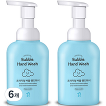 생활공식 프리미엄 버블 핸드워시 베이비파우더, 500ml, 6개