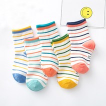 양말폭탄 아동용 파스텔스트라이프 양말 5p