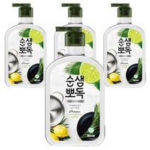 순샘 뽀독 주방세제 시트러스향, 4개, 750ml