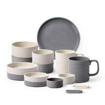 프렐류드 마틴 2인 홈세트 15p, 아이보리 + 다크그레이, 8종