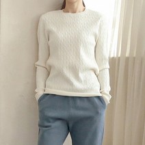 비나인 여성용 피젠 꽈배기 니트