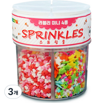 이홈베이킹 러블리 미니 4종 데코 스프링클, 48g, 3개