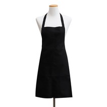 더해피 성인 목끈형 무지 앞치마, 블랙, 1개