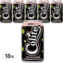 콜라이트 제로콜라 피치버블, 355ml, 18개