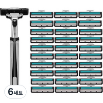 스트릿램프 2중날 면도기 그레이 + 여분날 30p 세트, 6세트