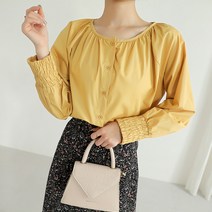 빼빼 여성용 스모크밴딩 셔링 블라우스