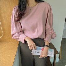 심플 셔링 루즈핏 블라우스