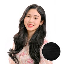 벨리음 벨크로 붙임머리피스 롱 내추럴 웨이브, OB (오리지날블랙), 10피스