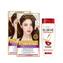 로레알파리 엑셀랑스 듀오크림 염색제 5호 2p + 샴푸 170ml 기획세트, 1세트