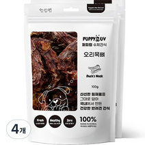 퍼피럽 강아지 수제 오리목뼈, 오리, 100g, 4개