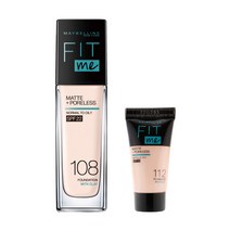 메이블린 핏미 파운데이션 30ml + 미니 파운데이션 5ml 세트, 본품(108 라이트 포슬린), 미니(랜덤발송), 1세트