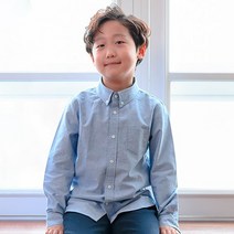 미쏘아 아동용 옥스포드 긴팔