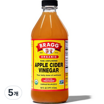 브래그 유기농 사과 식초, 473ml, 5개