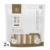 브리더랩 반려동물 월간통살 황태 스틱타입 간식 20g x 30p, 닭가슴살 + 황태 혼합맛, 600g, 2개