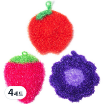 블루무역 아크릴 수세미, 3개입, 4세트