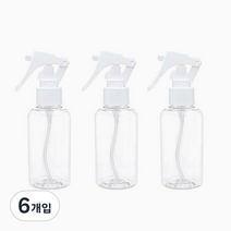 병도매닷컴 DT120 투명 건스프레이 용기, 흰색캡, 6개입