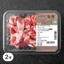 파머스팩 한돈 듀록 무항생제 삼겹살 찌개용 (냉장), 500g, 2개