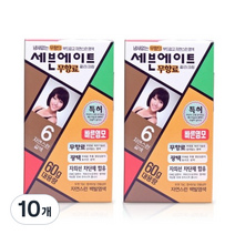 세븐에이트 칼라크림 염모제 60g, 6호 자연스런 갈색, 10개