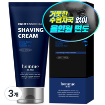 아케이 옴므 프로페셔널 후레쉬 쉐이빙 면도크림, 3개, 105ml