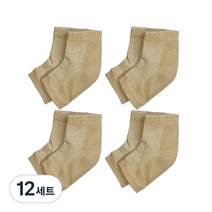 생활더하기 풋케어 발 뒤꿈치 보습 패드 양말 베이지, 12세트, 1매