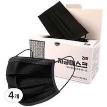 지금 4중 셀프케어 일회용 덴탈 마스크 대형, 50개입, 4개, 블랙