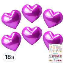 리빙다 하트 은박풍선 35cm, 푸치샤, 18개