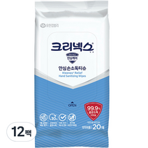 크리넥스 안심 손소독티슈 휴대형, 20매, 12팩