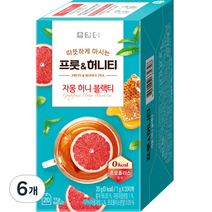 담터 프룻 & 허니티 자몽 허니 블랙티, 1g, 20개입, 6개