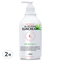 닥터문 프리미엄 대용량 알로에베라 선크림 SPF50+ PA+++, 500ml, 2개