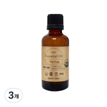 퓨어스 유기농 티트리오일, 50ml, 3개