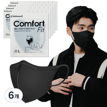 웰킵스 컴포트핏 데일리 새부리형 마스크 대형, 25개입, 6개, 블랙