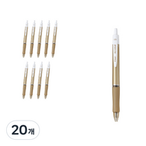 파이롯트 아크로볼T 유성볼펜 0.5mm BAB-15EFT, 메탈골드 + 블랙심, 20개